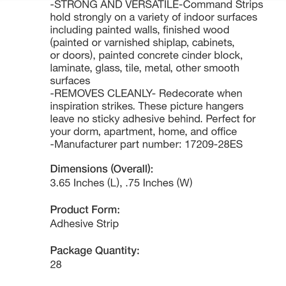 Command 12 Sets of Medium - 16 Sets of Large Size Picture Hanging Strips - Picture 11 of 12